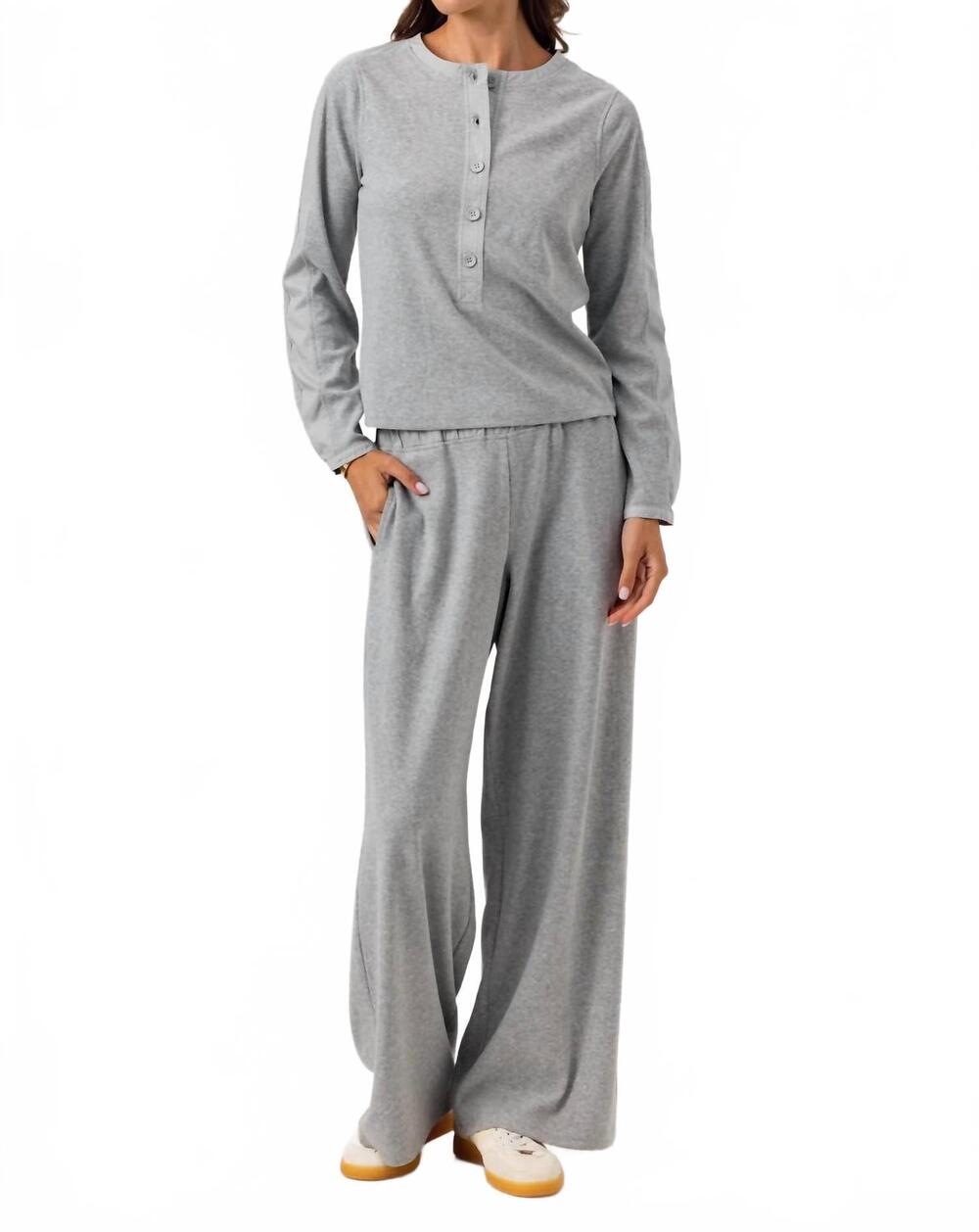 NEW SUNDAYS sana cotton pullover top in fog heather